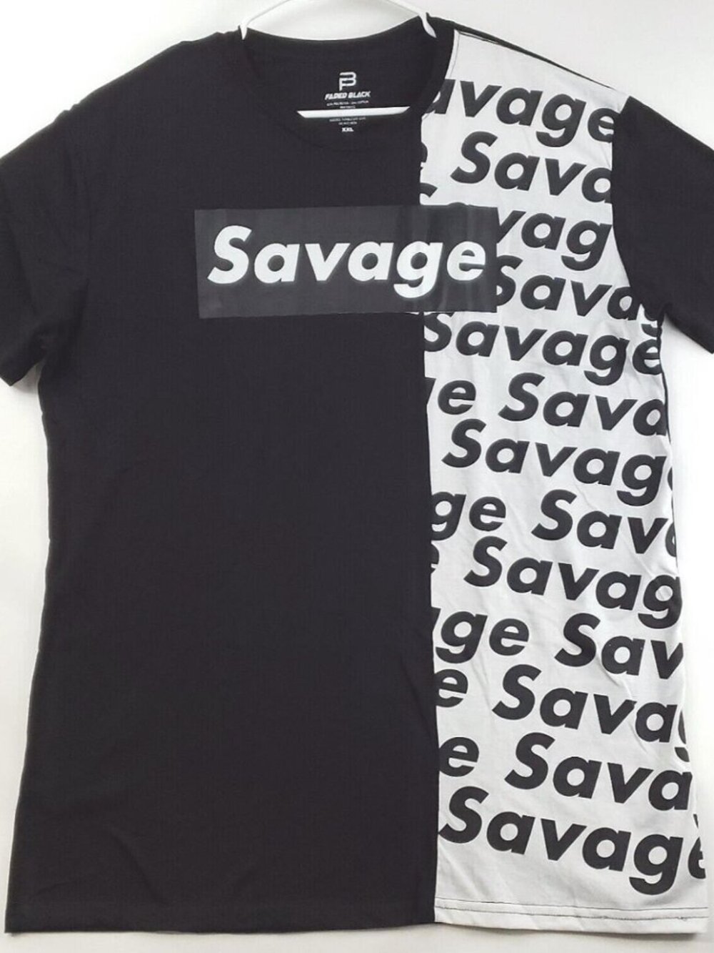 Faded Black Shirt Mens 2XL Black Center Seam Savage Extreme Concepts